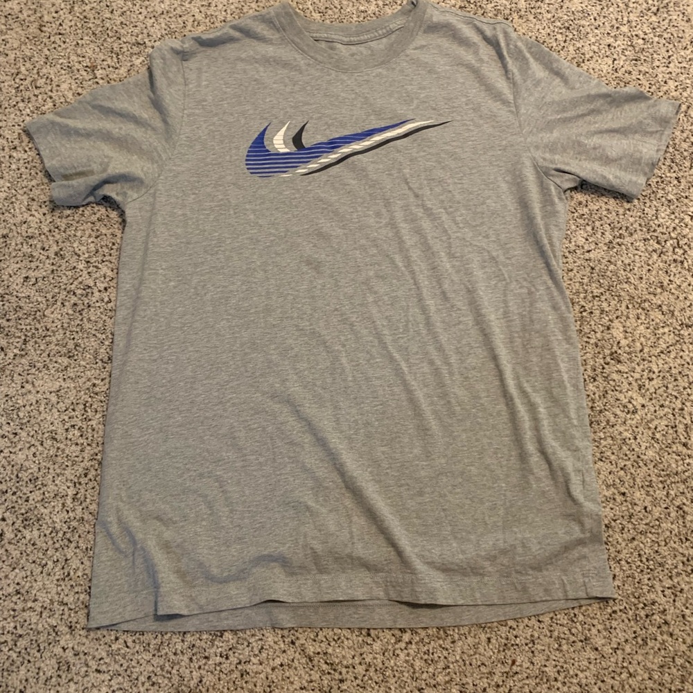 Nike Gray and Blue Short Sleeve Tee